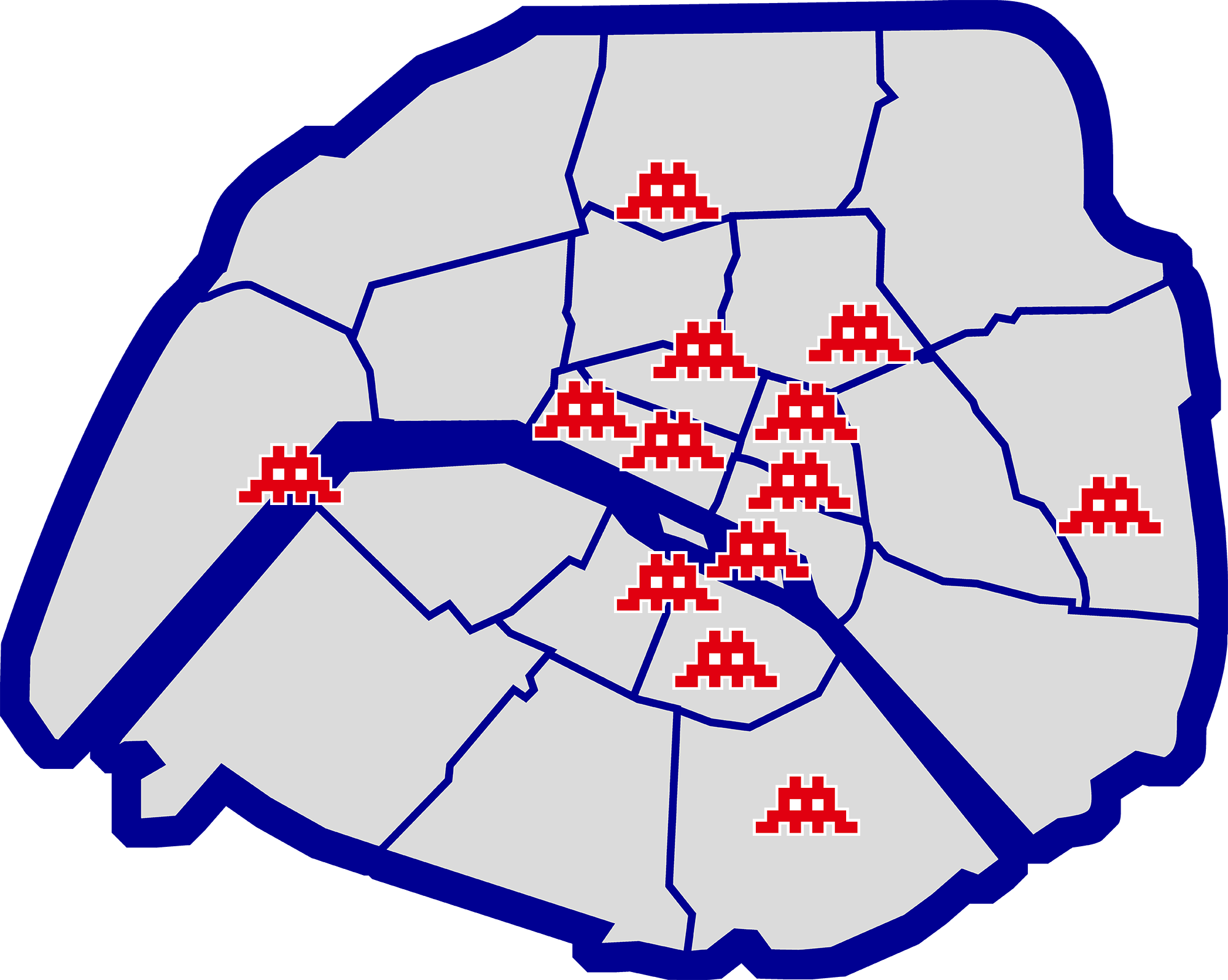 Carte des circuits Street-art & Space Invaders